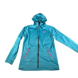 Nike Therma-Fit Hoodie Mens Medium Teal Pink LeBron Full Zip Athletic Jacket